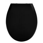 Capac de toaleta cu sistem de coborare easy-close, Wenko, Kos, 37 x 44 cm, termoplastic, negru