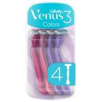 Aparat de Ras cu 3 Lame pentru Femei - Gillette Venus 3 Colors, 4 buc