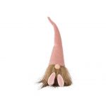 Decoratiune Gnome w hat medium pink, Decoris, 5x5x27 cm, poliester, roz