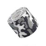 Bandaj elastic autoadeziv Vitammy Autoband, tehnologie cu microfibre, fara lipici, rezistent la apa, 5 x 450 cm, camuflaj, Alb/ Negru