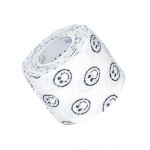 Bandaj elastic autoadeziv Vitammy Autoband, tehnologie cu microfibre, fara lipici, rezistent la apa, 5 x 450 cm, smiley face, Alb