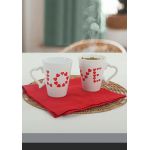 Set cani, Keramika, 275KRM1670, Ceramica, Rosu/Alb