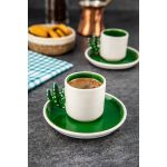 Set cesti de cafea, Doreline, 612DRL1104, Ceramica, Verde