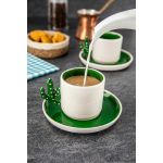 Set cesti de cafea, Doreline, 612DRL1107, Ceramica, Verde