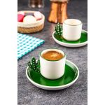 Set cesti de cafea, Doreline, 612DRL1110, Ceramica, Verde