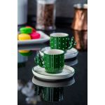 Set cesti de cafea, Doreline, 612DRL1114, Ceramica, Verde