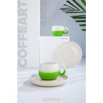 Set cesti de cafea, Doreline, 612DRL1117, Ceramica, Verde
