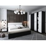 Set Mobila Dormitor Mario 4U 5 piese tapitat alb