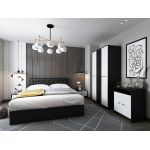 Set Mobila Dormitor Mario 3U 4 piese tapitat wenge