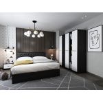 Set Mobila Dormitor Mario 3U 5 piese tapitat wenge