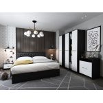Set Mobila Dormitor Mario 3U 6 piese tapitat wenge