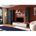 Living Pati 130 - Mobila Sufragerie Gri Antracit + Alb