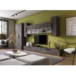 Living Pati 143 - Mobila Sufragerie Gri Beton + Alb