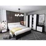 Set Mobila Dormitor Mario 3U 6 piese tapitat alb