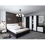 Set Mobila Dormitor Mario 4U 6 piese tapitat alb