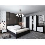 Set Mobila Dormitor Mario 4U 6 piese tapitat wenge