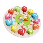 Jucarie educativa Ceas si Puzzle din lemn, 7Toys