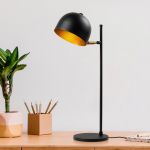 Lampa de masa, Fulgor, 942FLG1832, Metal, Negru/Auriu