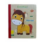 Carte 6 puzzle din lemn - Animale, 7Toys