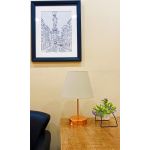 Lampa de masa, FullHouse, 390FLH1704, Metal, Bej/aur roz