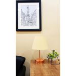 Lampa de masa, FullHouse, 390FLH1709, Metal, Crema / Trandafir