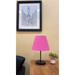 Lampa de masa, FullHouse, 390FLH1715, Metal, Roz/Negru