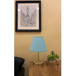 Lampa de masa, FullHouse, 390FLH1718, Metal, Albastru / Argintiu