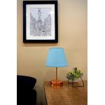 Lampa de masa, FullHouse, 390FLH1719, Metal, Albastru / Aur roz