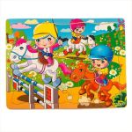 Puzzle din lemn,fetitele la concurs de echitatie, 7Toys