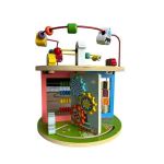 Centru activitati, Cub 8 in 1 Montessori din lemn 30x29 cm, 7Toys