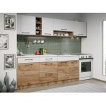 Set Mobila Bucatarie Gastro 260 Alb/Stejar - C03