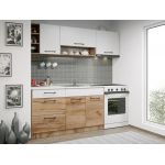 Set Mobila Bucatarie Gastro 200 Alb/Stejar - C08