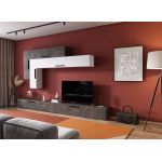 Living Pati 153 - Mobila Sufragerie Gri Beton + Alb