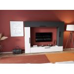 Living Pati 155 - Mobila Sufragerie Gri Antracit + Alb