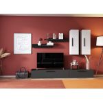 Living Pati 163 - Mobila Sufragerie Gri Antracit + Alb