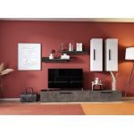 Living Pati 165 - Mobila Sufragerie Gri Beton + Alb