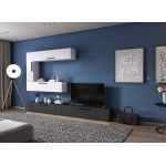Living Pati 171 - Mobila Sufragerie Gri Antracit + Alb