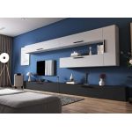 Living Pati 179 - Mobila Sufragerie Gri Antracit + Alb