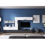 Living Pati 183 - Mobila Sufragerie Gri Antracit + Alb