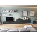 Living Pati 194 - Mobila Sufragerie Gri Antracit + Alb
