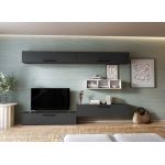 Living Pati 200 - Mobila Sufragerie Gri Antracit + Alb