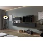 Living Pati 208- Mobila Sufragerie Gri Antracit + Alb