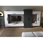 Living Pati 211 - Mobila Sufragerie Gri Antracit + Alb