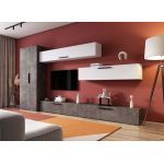 Living Pati 161 - Mobila Sufragerie Gri Beton + Alb