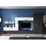 Living Pati 183 - Mobila Sufragerie Gri Antracit + Alb