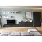 Living Pati 194 - Mobila Sufragerie Gri Antracit + Alb