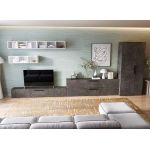 Living Pati 195 - Mobila Sufragerie Gri Beton + Alb