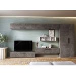 Living Pati 202 - Mobila Sufragerie Gri Beton + Alb
