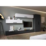 Living Pati 205 - Mobila Sufragerie Gri Antracit + Alb