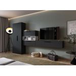 Living Pati 208- Mobila Sufragerie Gri Antracit + Alb